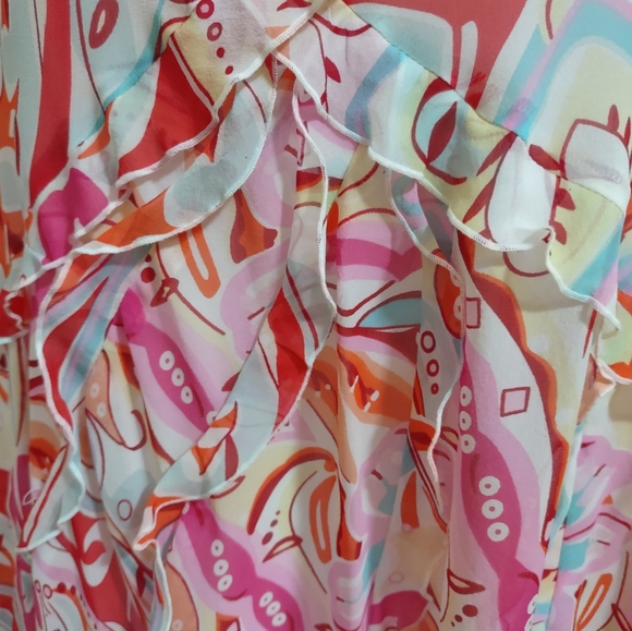 DStudio Ruffled multi-color skirt. Size 10 - Picture 3 of 5
